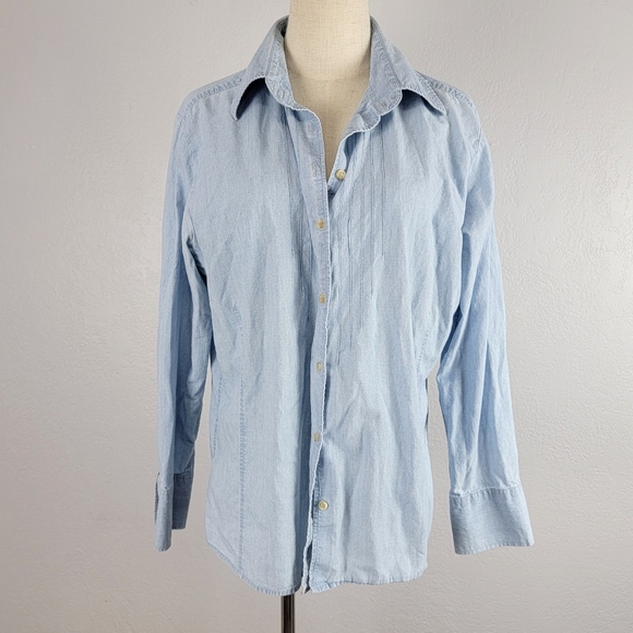 Eddie Bauer Tops - Eddie Bauer Denim Button Shirt Size XL
